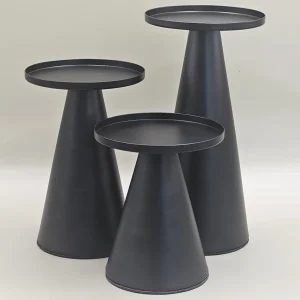 3 Piece black metal candle holder S/M/L - 10.1cm/12.7cm/16.5cm