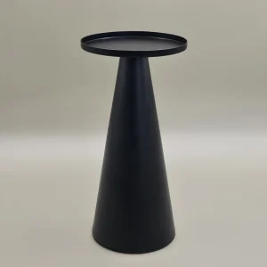 Large black metal candle holder - 10.1cm