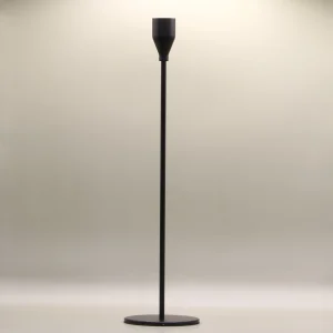 Large black metal candle stick holder - 33cm