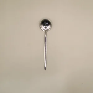 Modern silver stainless steel dessert spoon