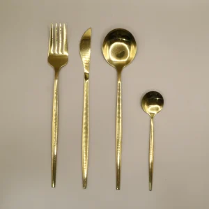 Modern gold stainless steel cutlery set