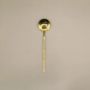 Modern gold stainless steel dessert spoon