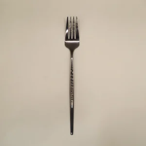 Modern black stainless steel fork