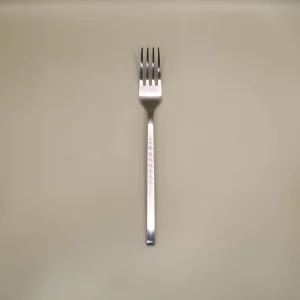 Modern matt silver stainless steel fork