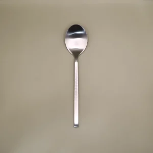 Modern matt silver stainless steel spoon
