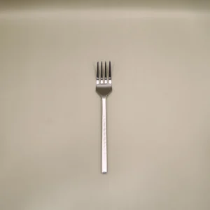 Modern matt silver stainless steel dessert fork