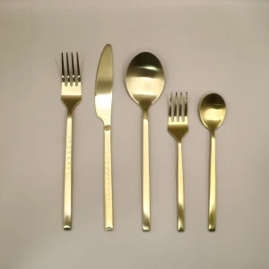 Modern matt gold stainless steel cutlery set