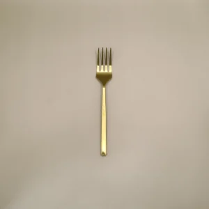 Modern matt gold stainless steel dessert fork