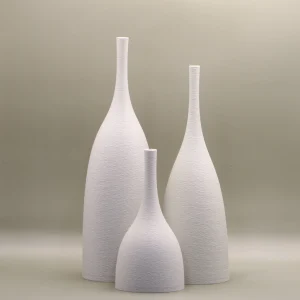 3 Piece textured decorative vase S/M/L - 14cm/22cm/25cm