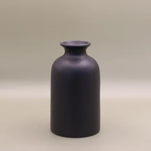 Small black ceramic flower vase - 12cm