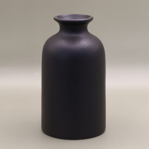 Medium black ceramic flower vase - 14cm