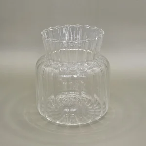 Small clear glass flower vase - 9.5cm