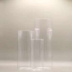3 Piece clear glass cylindrical vase S/M/L - 8cm/10cm/12cm