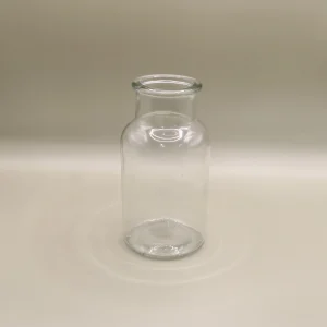 Small clear glass flower vase - 13cm