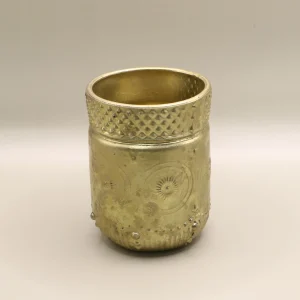 Small gold sprayed glass vase - 10