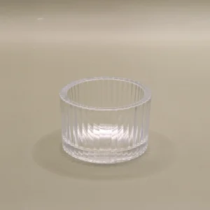Small clear glass tealight candle votive - 3.8cm