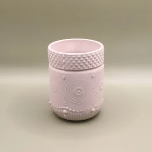 Small pink sprayed glass vase - 10