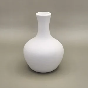 Small white ceramic flower vase - 10.2cm